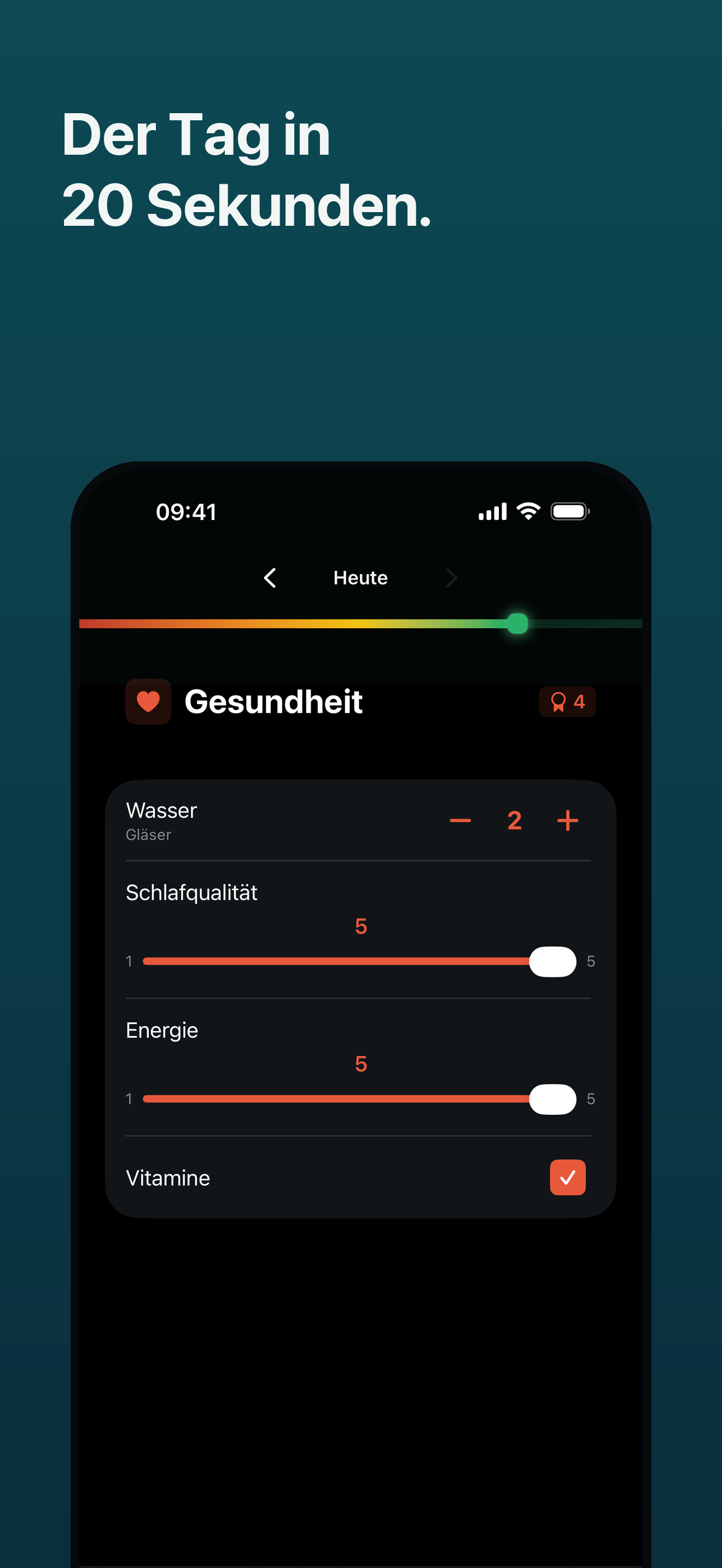 Kategorie-Ansicht mit gemischten Eingabetypen